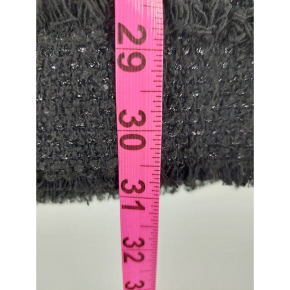 GUESS SZ 4 S black woven pullover faux double breast embellished jacket B123 - Picture 3 of 9